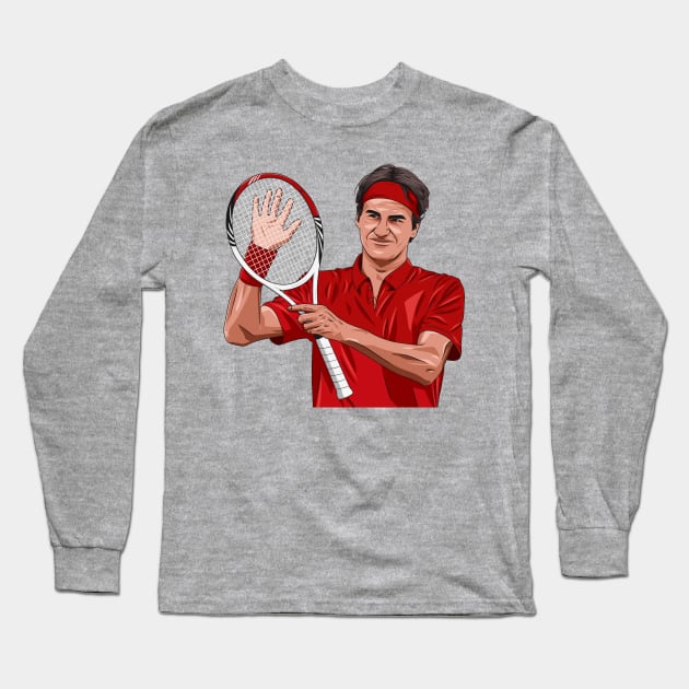 Roger Federer Long Sleeve T-Shirt by Ades_194